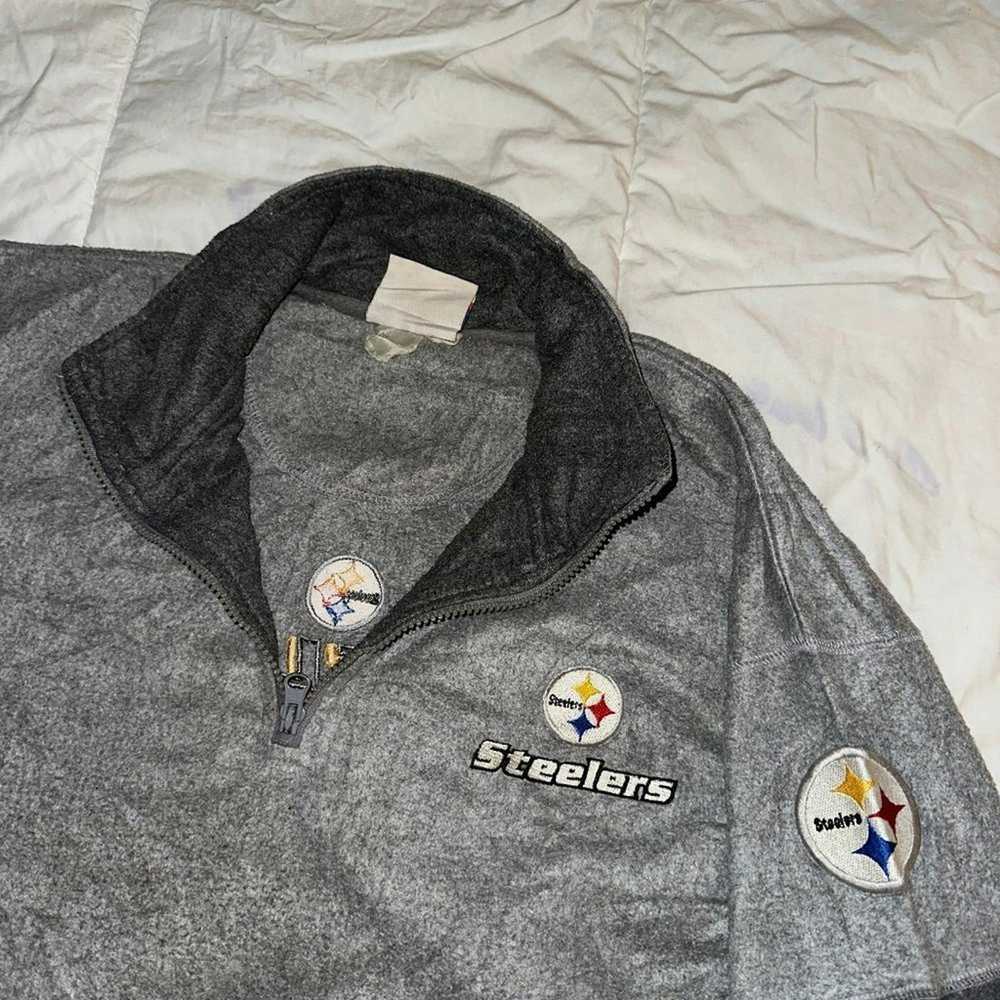 NFL Pittsburgh Steelers Long Sleeve Grey Quarter … - image 5