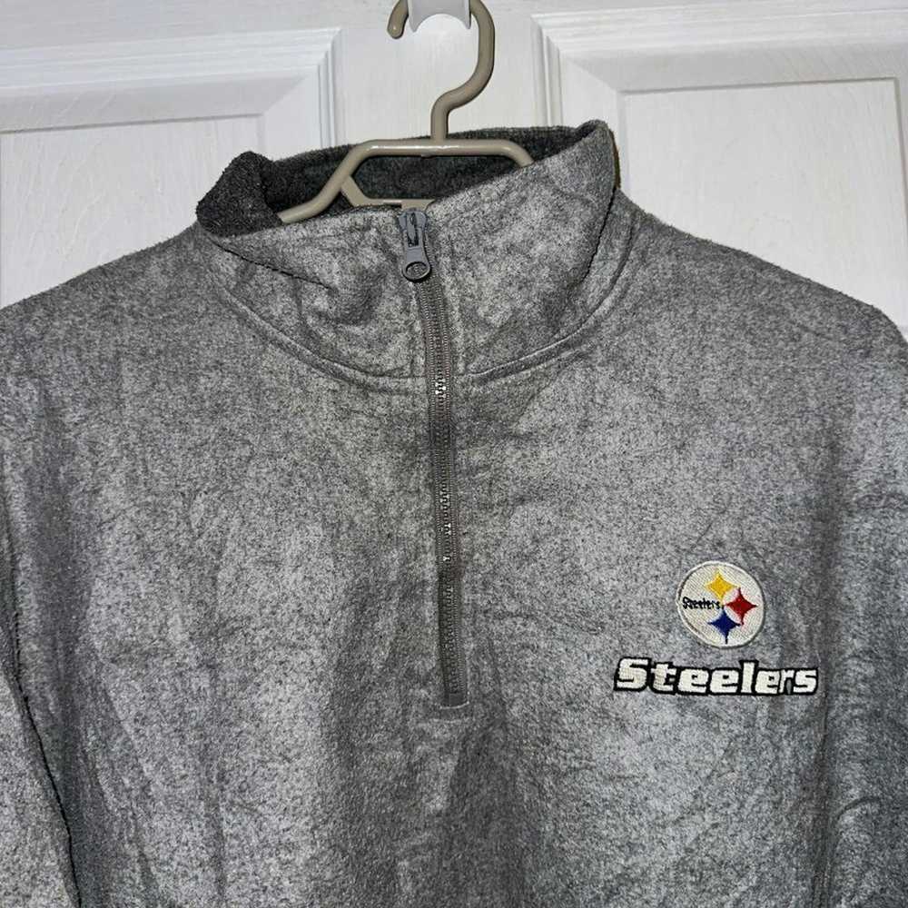 NFL Pittsburgh Steelers Long Sleeve Grey Quarter … - image 8