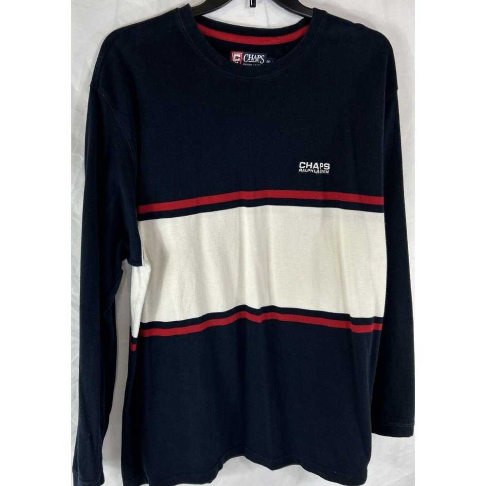 Chaps Ralph Lauren Sweater Mens XXL Blue White Re… - image 2
