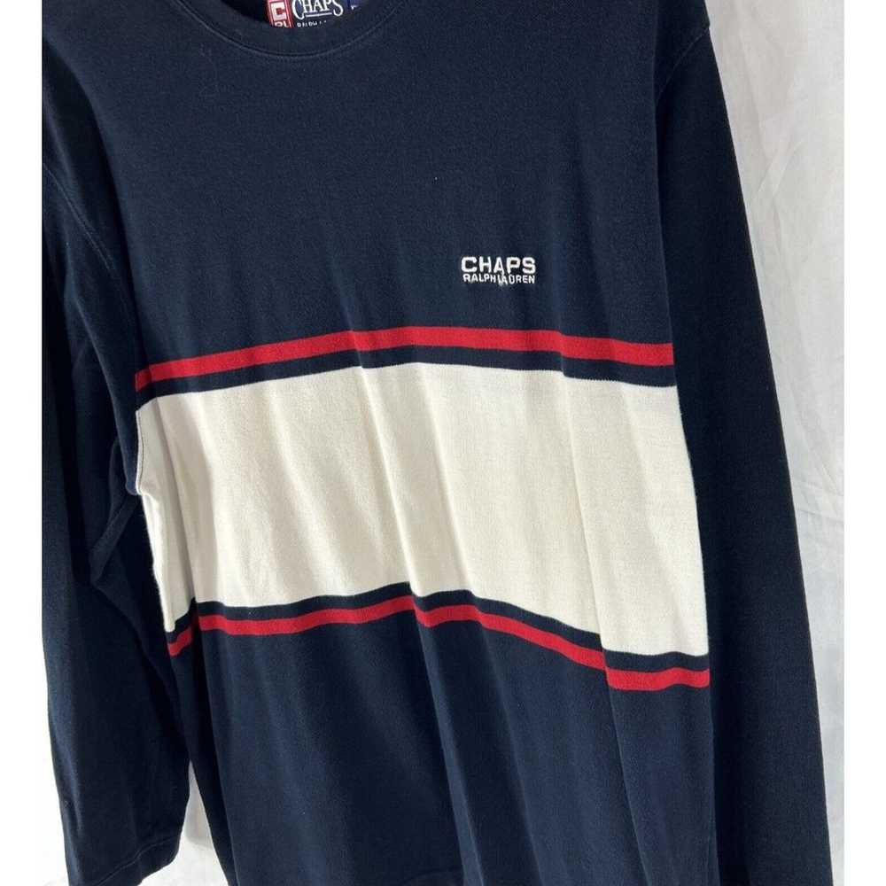 Chaps Ralph Lauren Sweater Mens XXL Blue White Re… - image 3