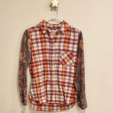 Anthropologie Holding Horses Plaid Paisley Mixed … - image 1