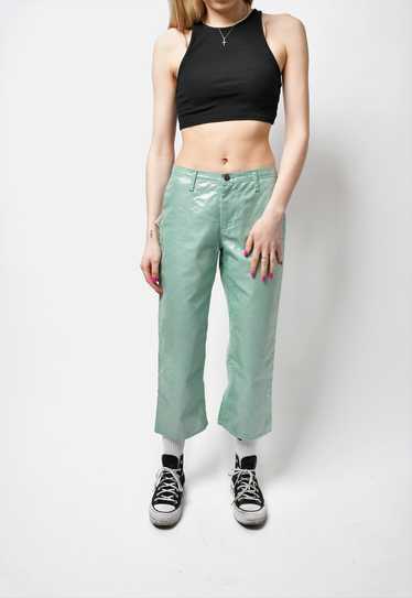 Just Cavalli vintage women's glitter green capri p