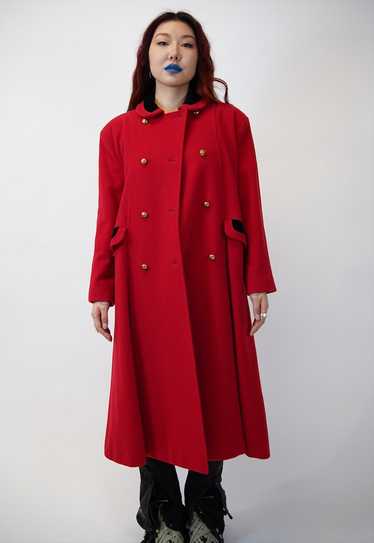 Vintage Burberry Woman Double Breasted Red Trench 
