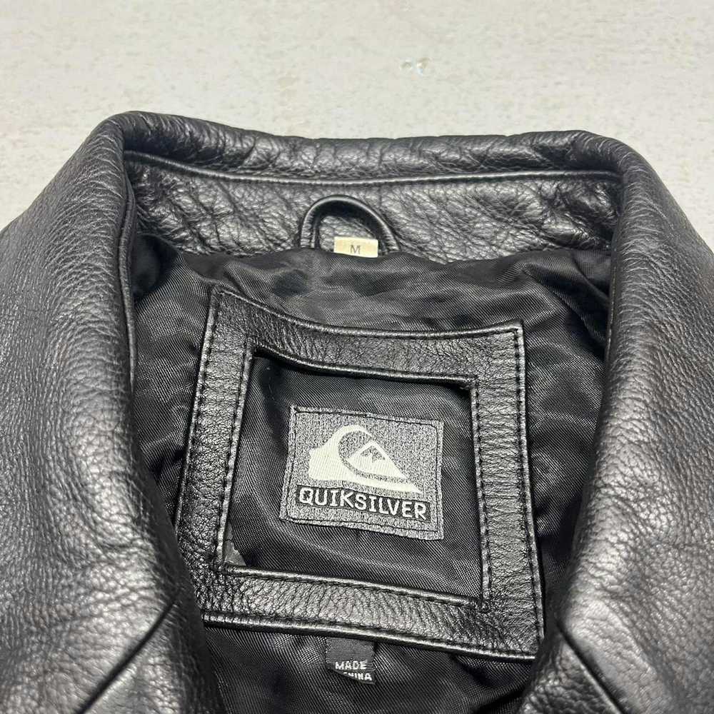 Quiksilver Vintage 90's Rare Quiksilver Black Lea… - image 3