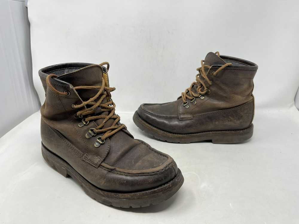 Brunello Cucinelli Brown Leather lace-up hiking b… - image 1