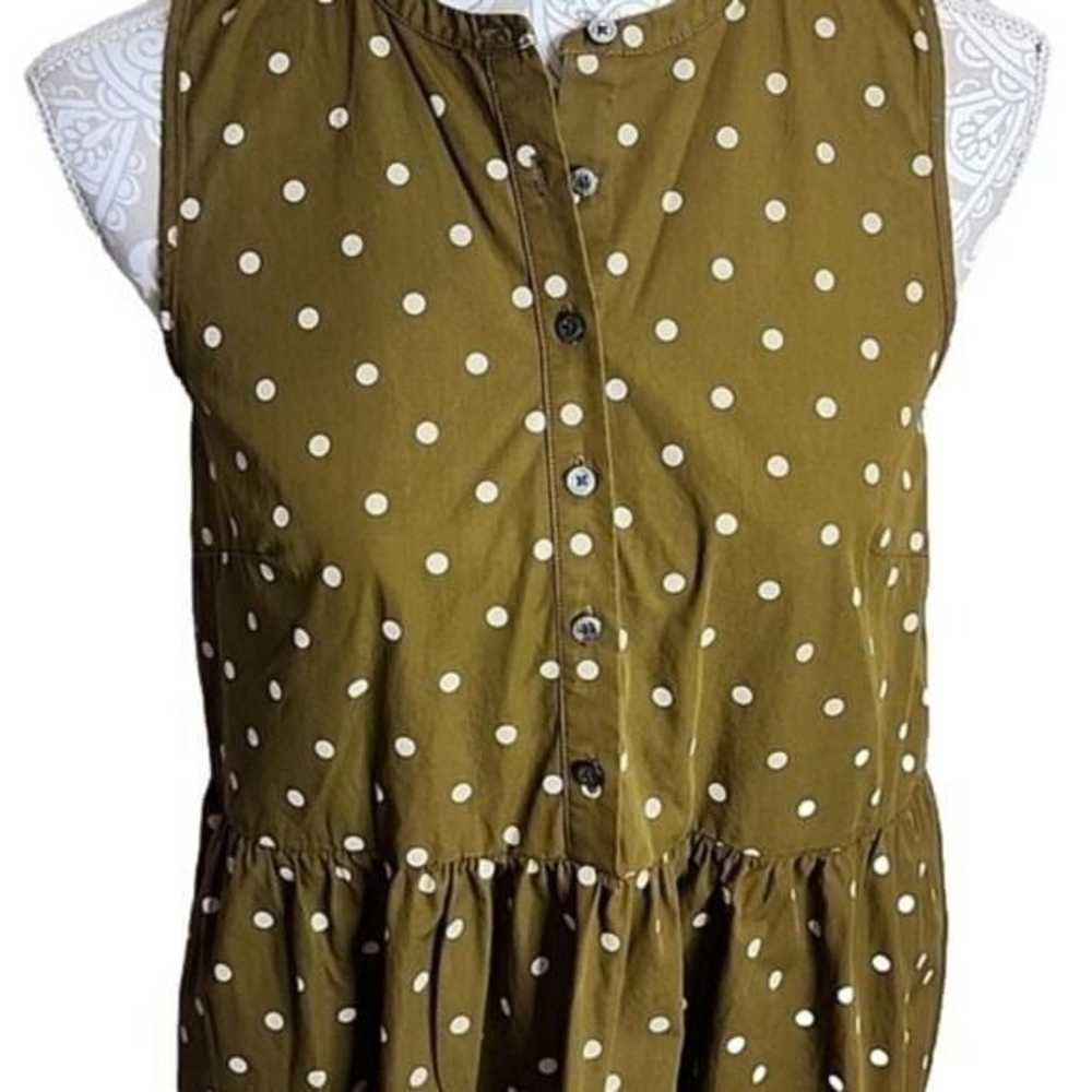 Madewell women's brown and cream polka dot sleeve… - image 2