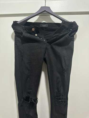 Amiri AMIRI Black Distressed Jeans Wax Denim