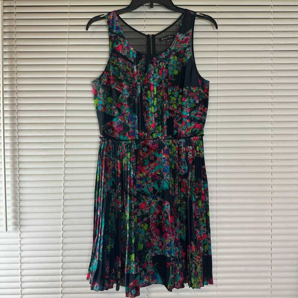 Broadway & Broome Silk Floral Pleated Dress Size 4 - image 1