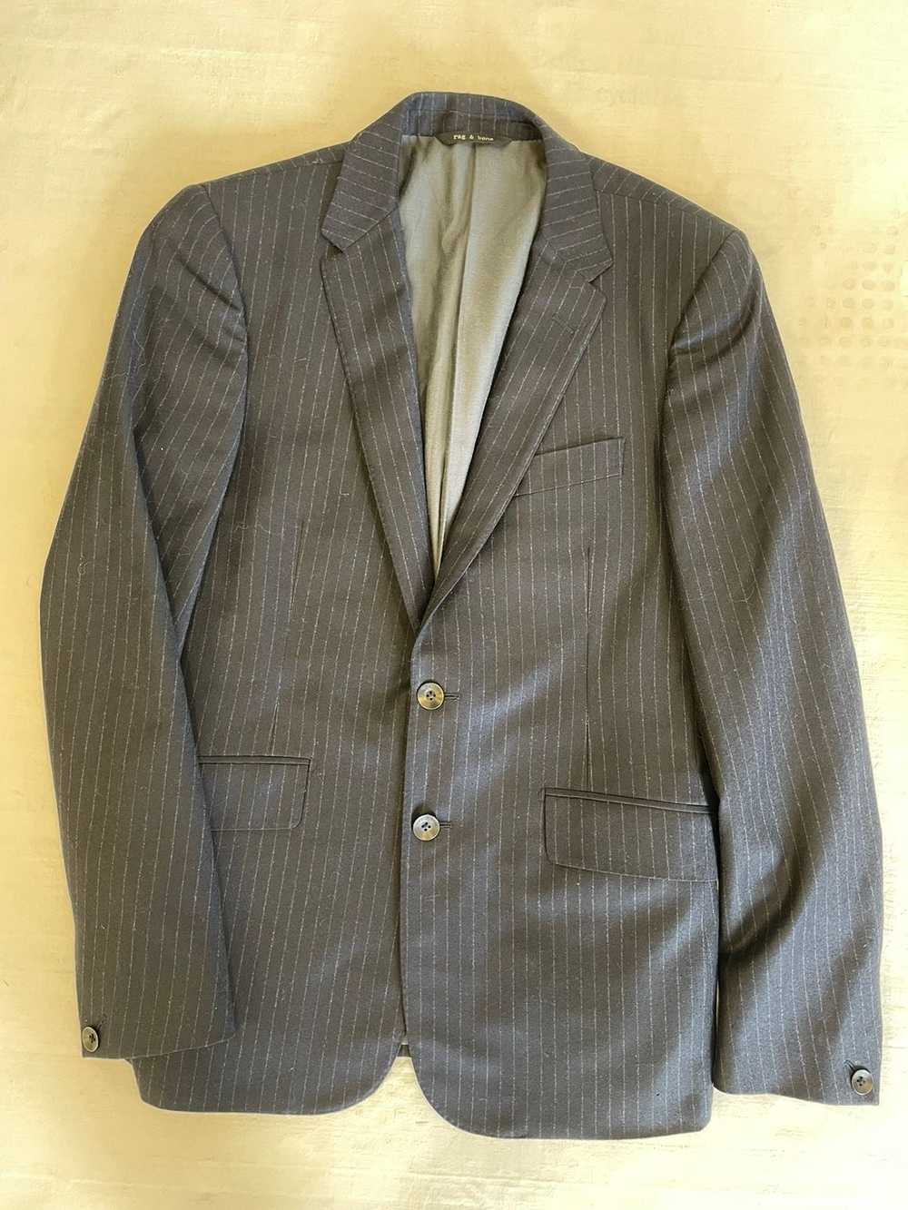 Rag & Bone Pinstripe Wool Flannel Suit Jacket - image 1