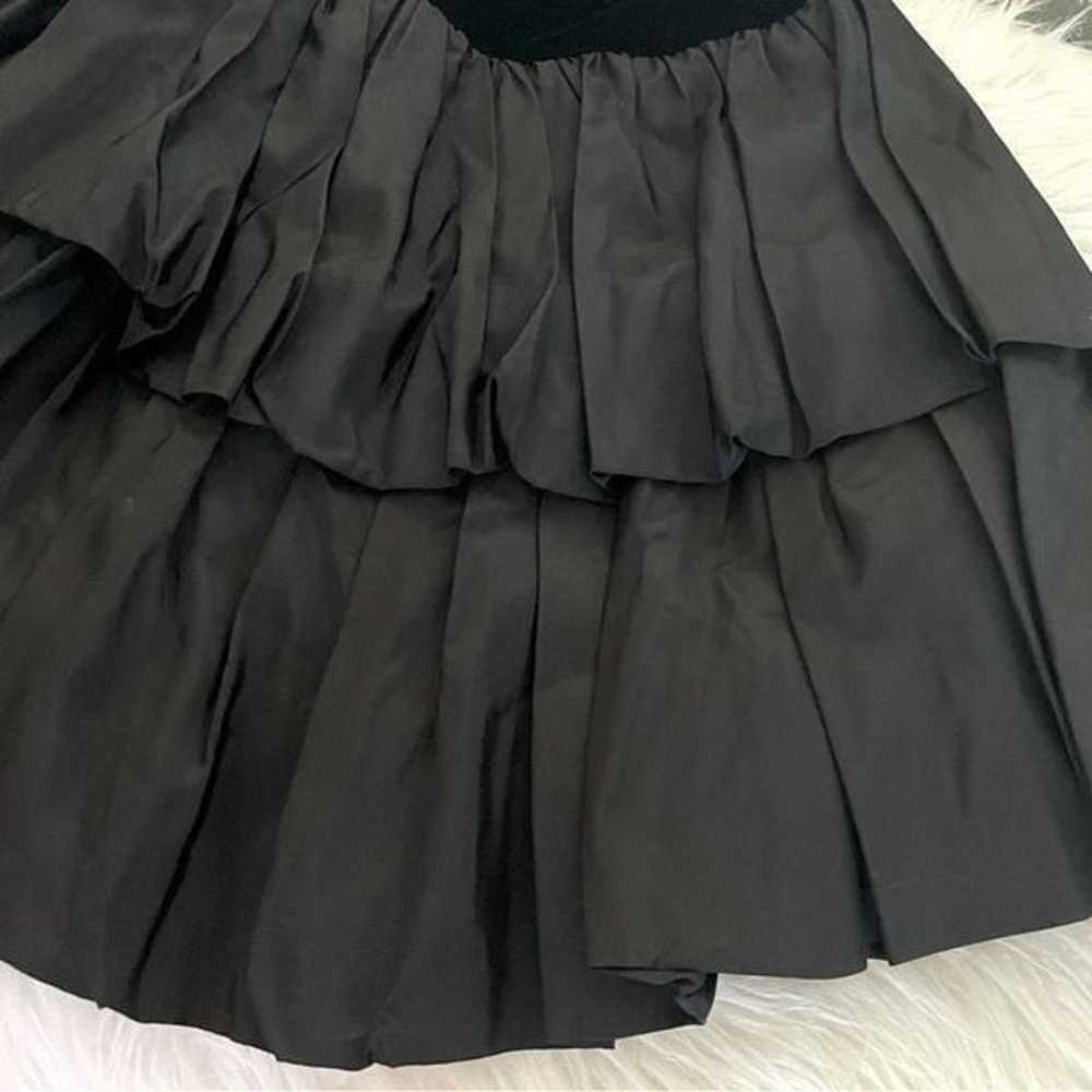 Vintage Black Velvet Taffeta Halter Neck Dress - image 4