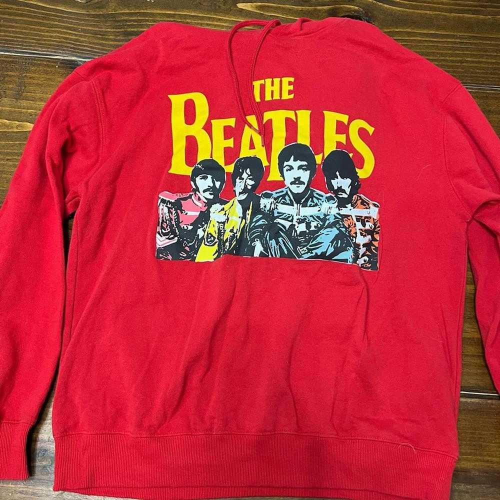 Designer The Beatles Medium Red Hoodie Sweatshirt - image 1