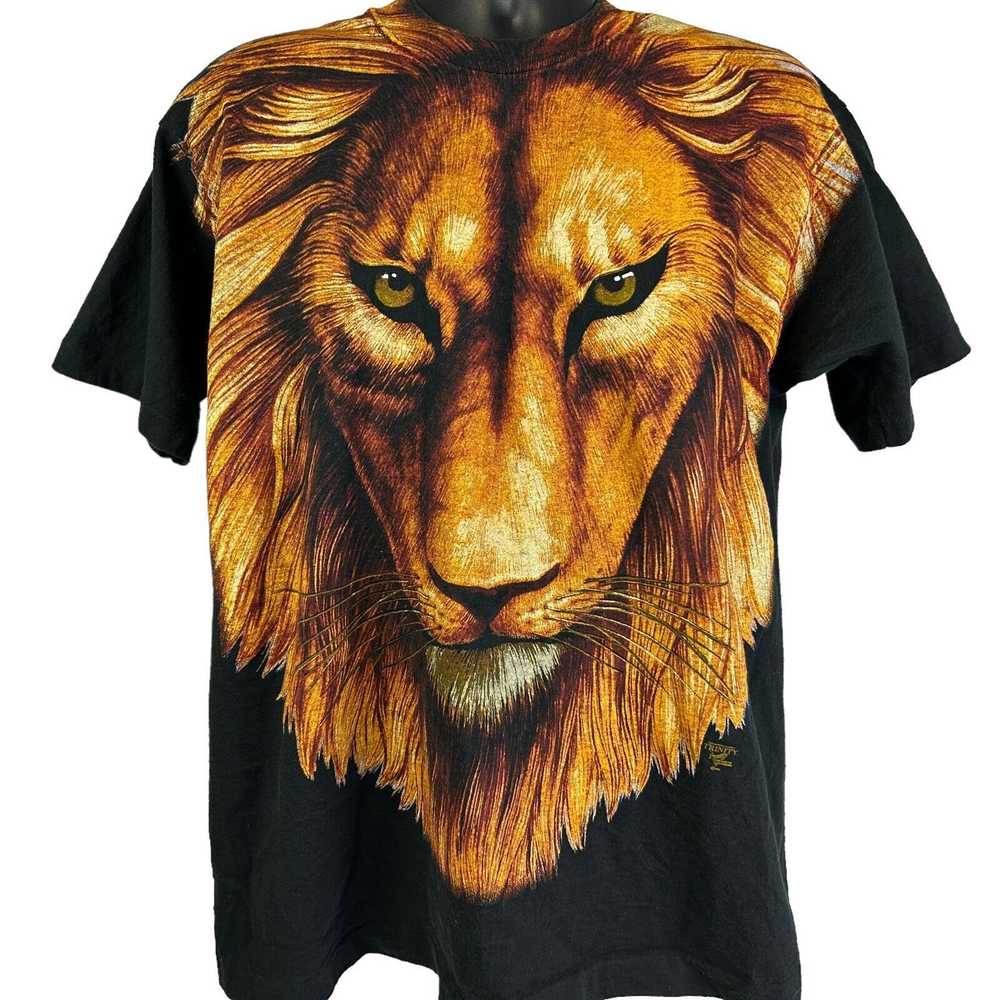 Fruit Of The Loom Lion Face Head Vintage 90s T Sh… - image 1