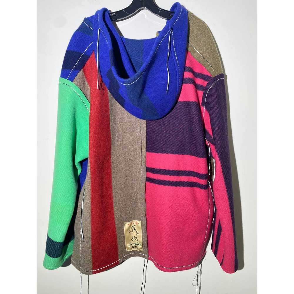 Marni $2.5k Hooded patchwork wool fringe coat - image 4