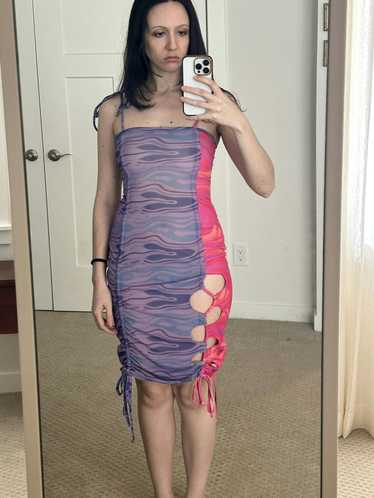 AVAVAV AVAVAV Purple & Pink Mini Cutout Dress