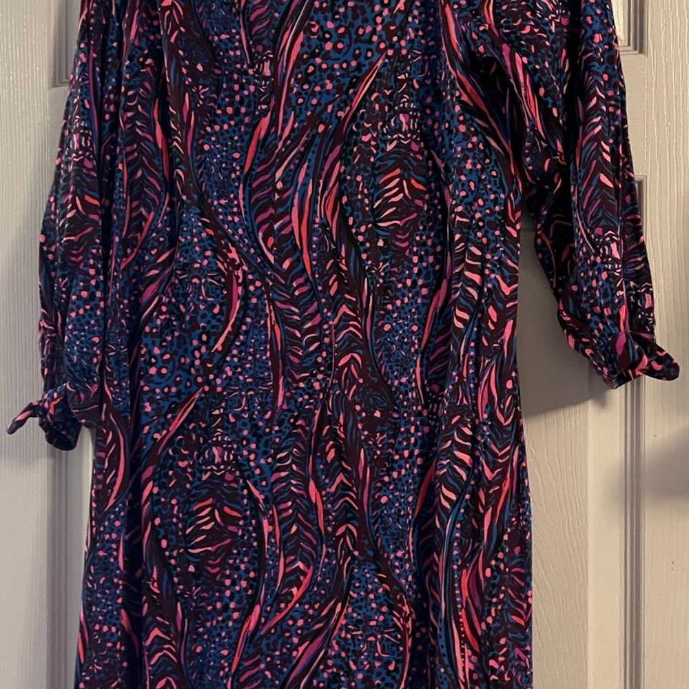 Lilly Pulitzer Cath Dress Blue Flare Always Pawsi… - image 5