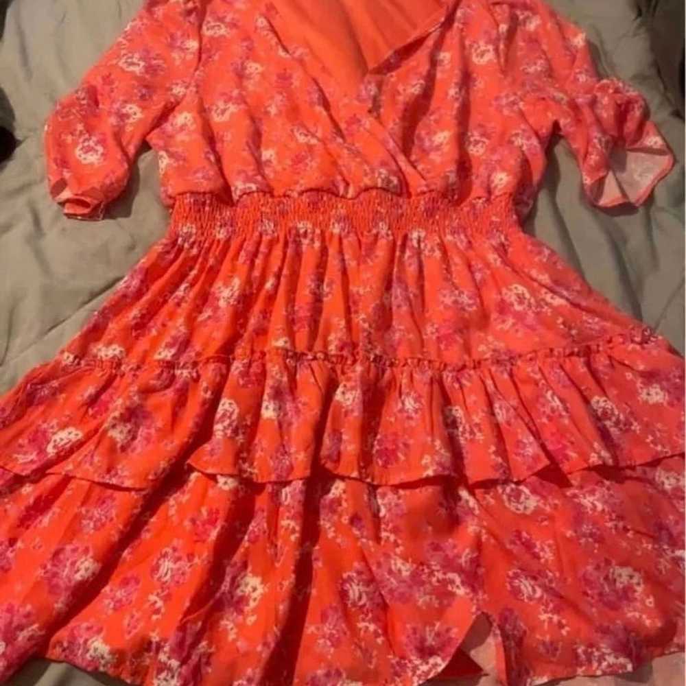 Orange floral dress 2X NEW 18/20 - image 3