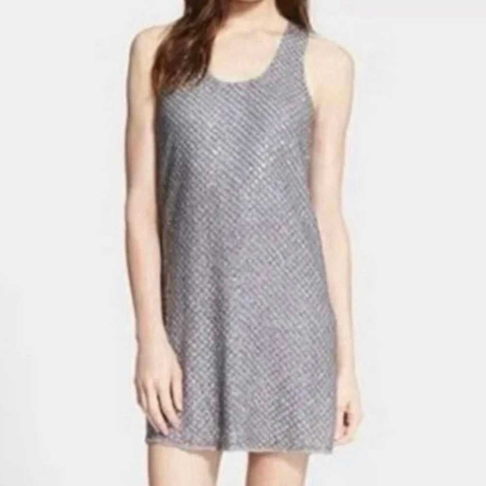 Joie Silk Silver Sequin Beaded mini dress size XS - image 10