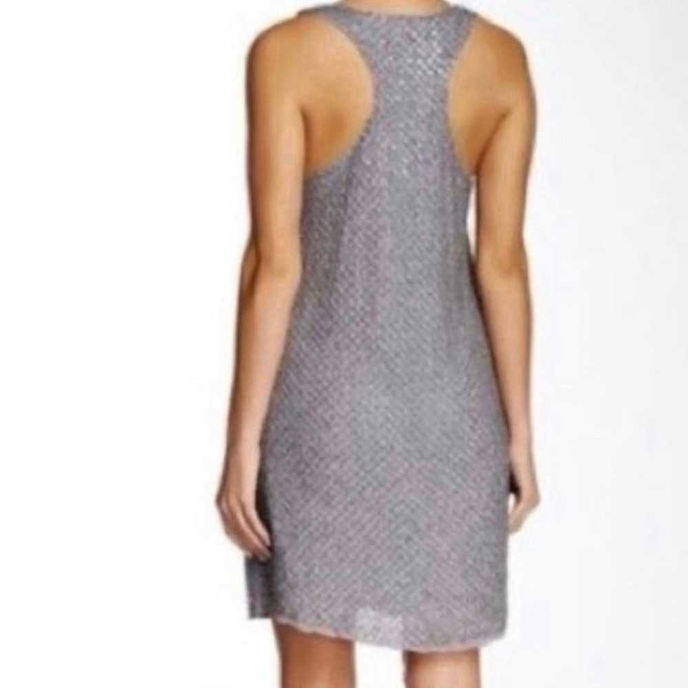 Joie Silk Silver Sequin Beaded mini dress size XS - image 11