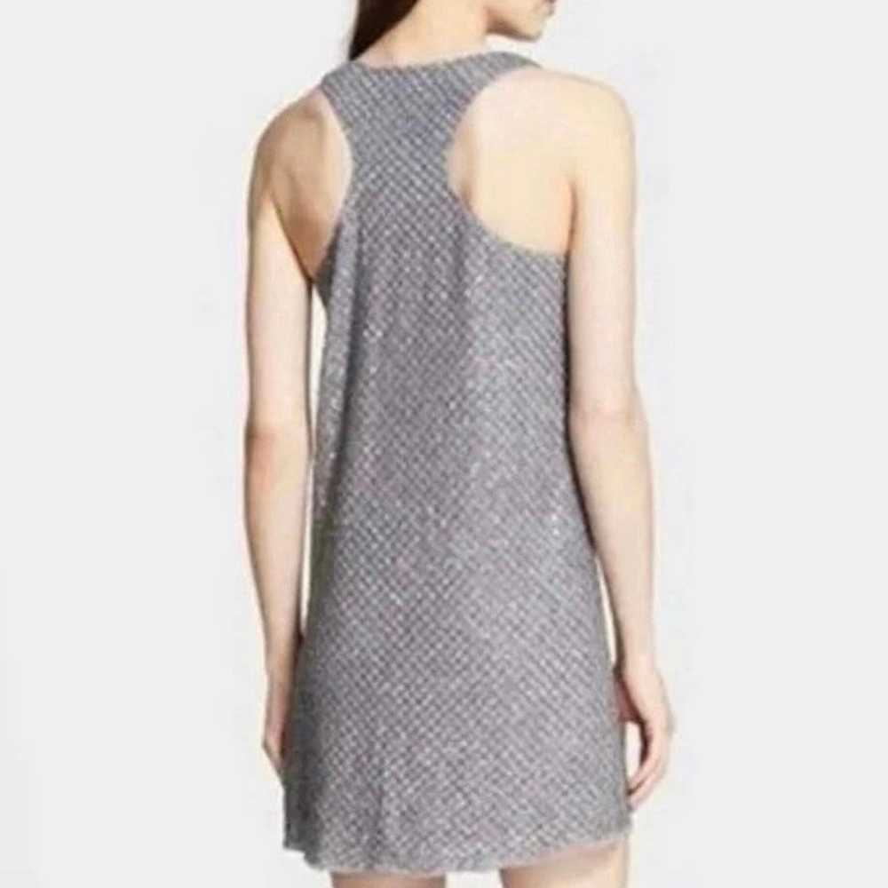Joie Silk Silver Sequin Beaded mini dress size XS - image 2