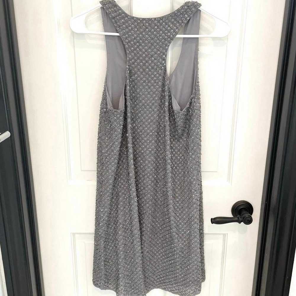 Joie Silk Silver Sequin Beaded mini dress size XS - image 4
