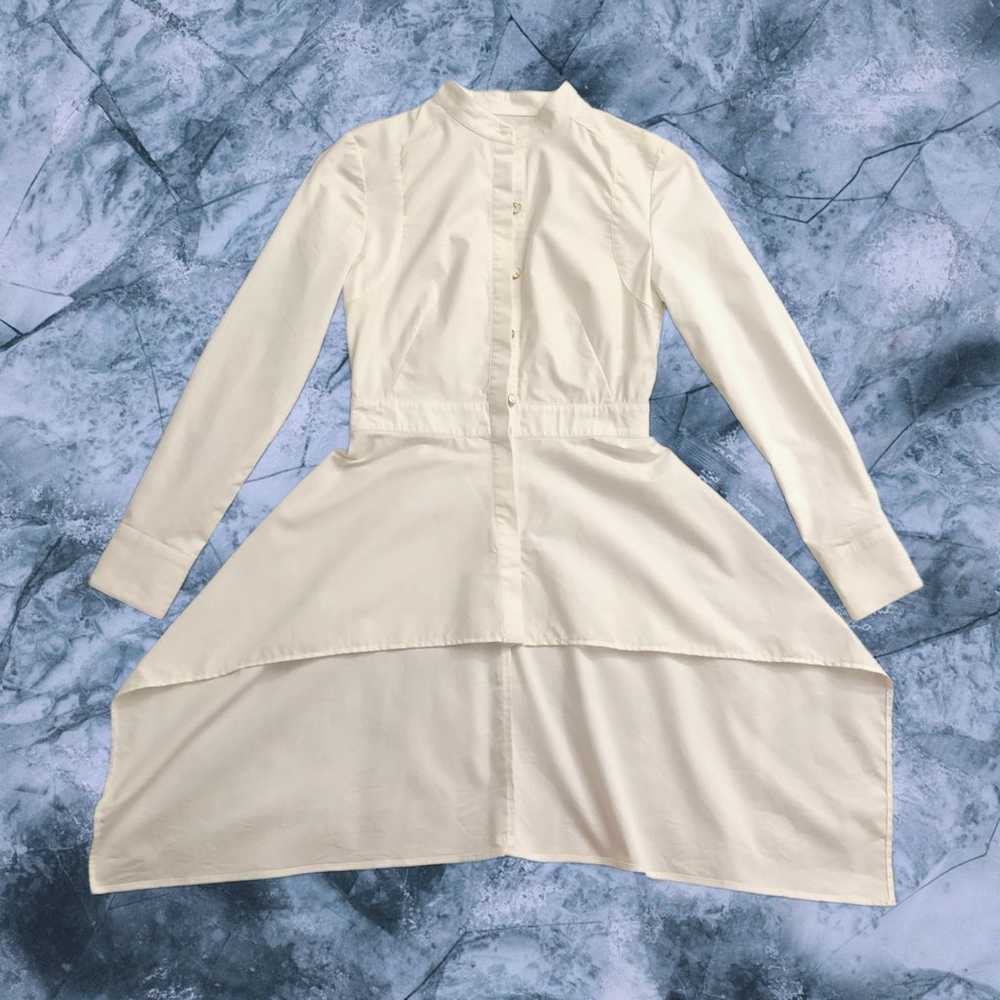 KAMI White High-Low Tuxedo Shirt Dress - image 3