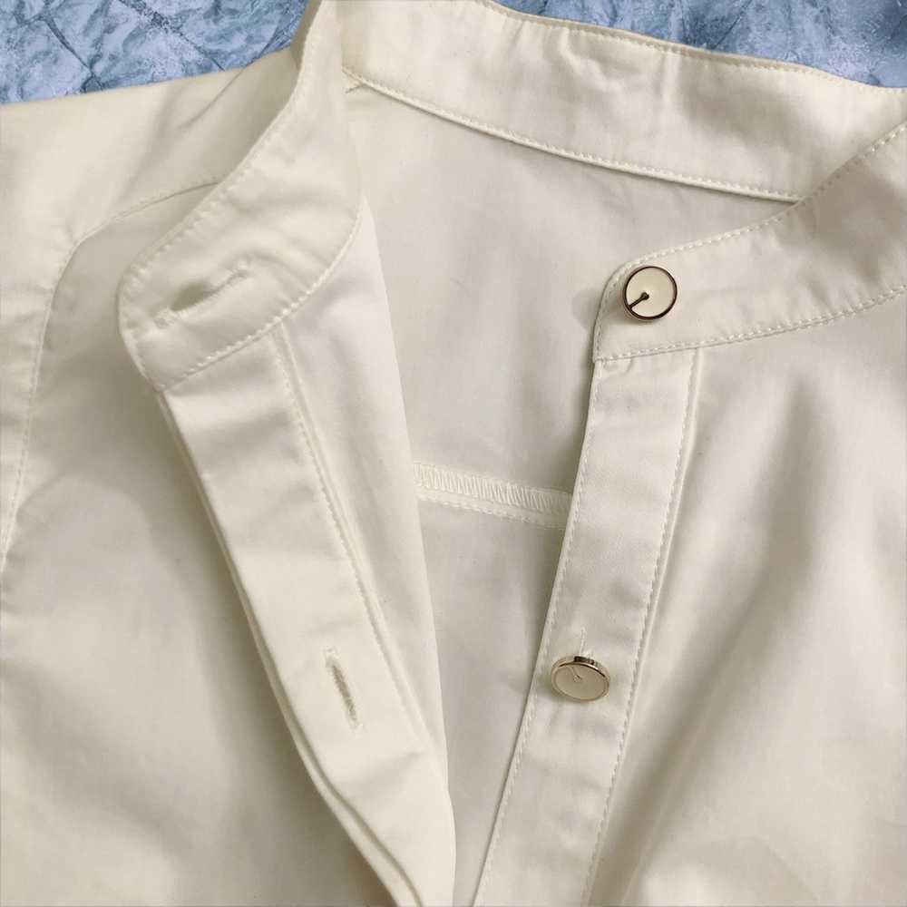 KAMI White High-Low Tuxedo Shirt Dress - image 5