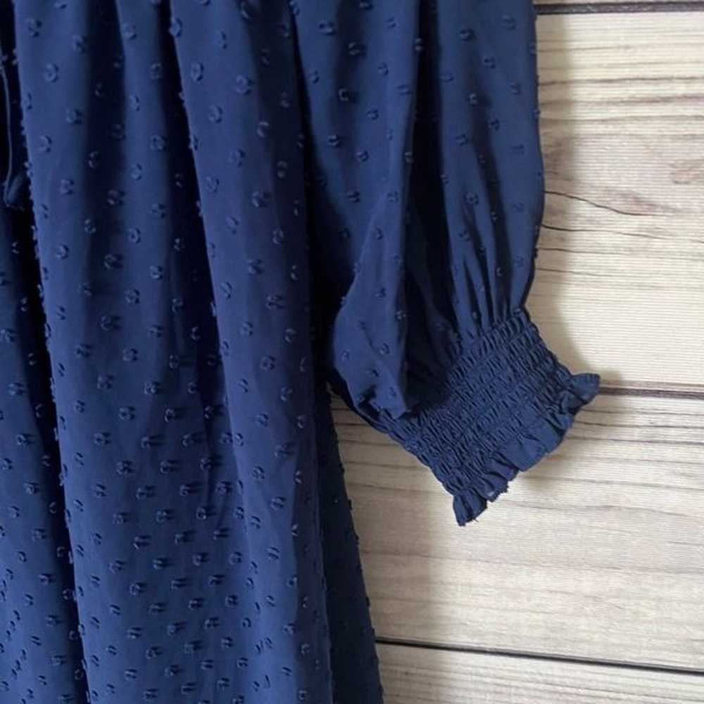 ModCloth Navy Blue Textured Swiss Dot Chiffon Pra… - image 3