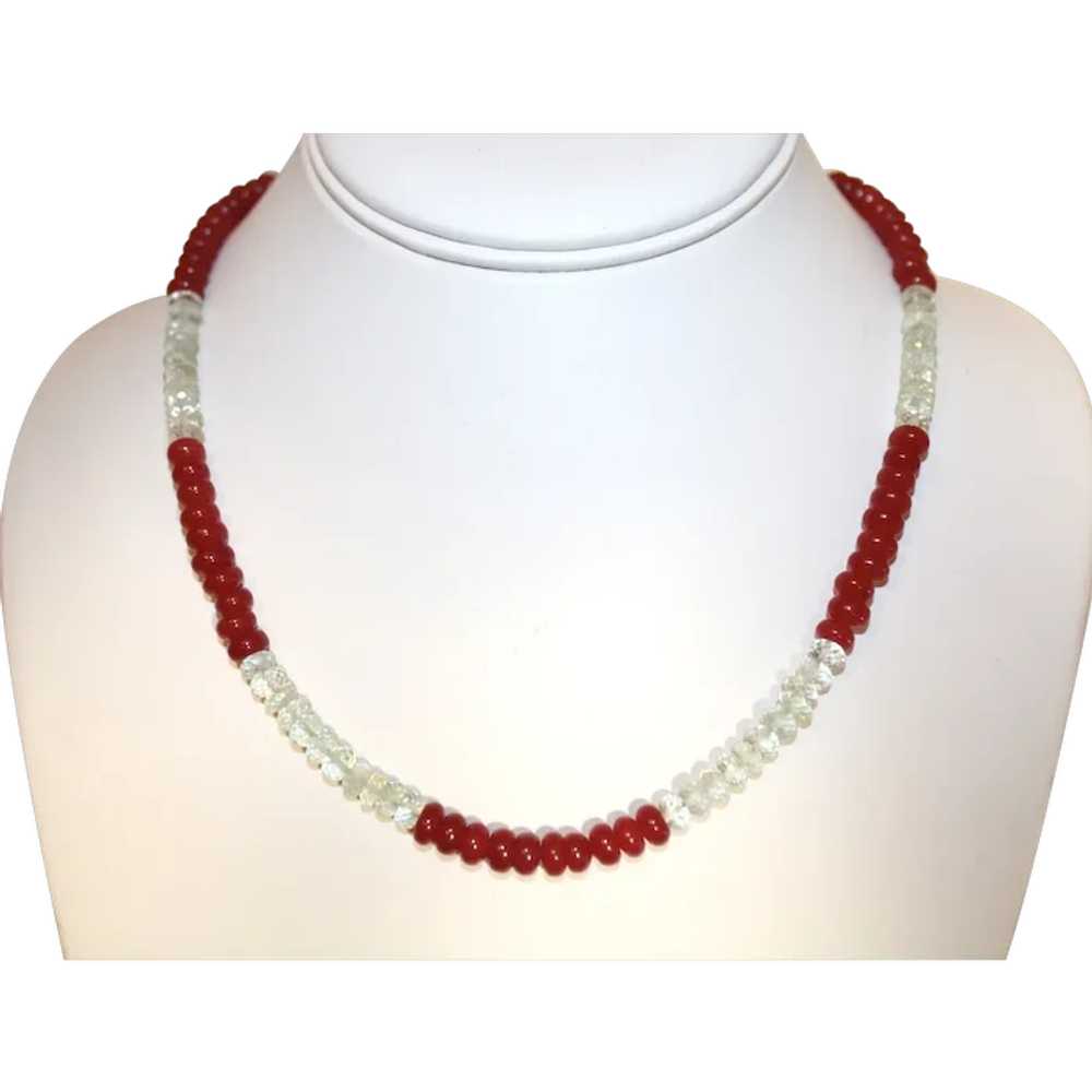 Ruby And Faceted Aquamarine Necklace - image 1