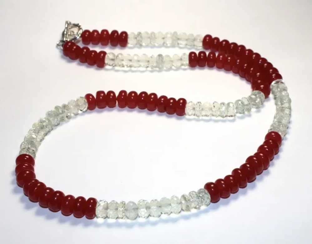 Ruby And Faceted Aquamarine Necklace - image 2