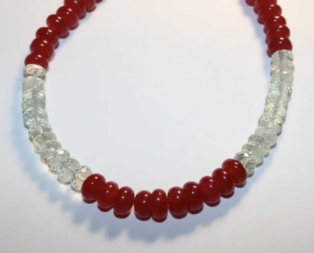 Ruby And Faceted Aquamarine Necklace - image 3