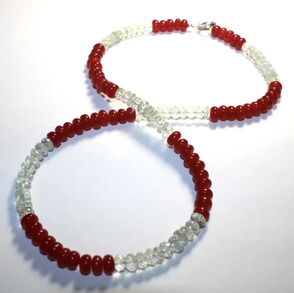 Ruby And Faceted Aquamarine Necklace - image 4