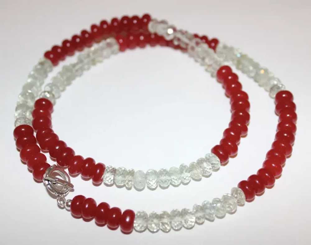 Ruby And Faceted Aquamarine Necklace - image 6