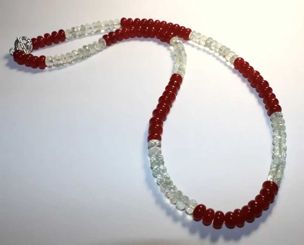 Ruby And Faceted Aquamarine Necklace - image 7