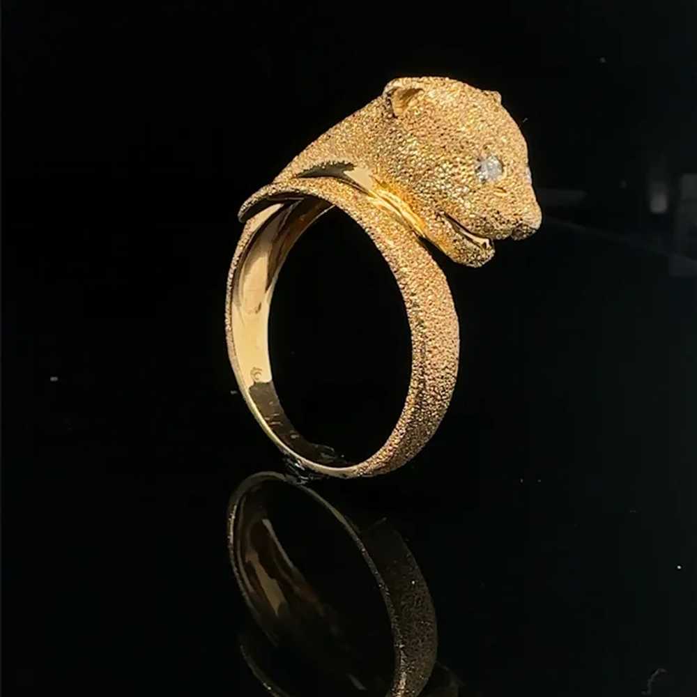 14k Panther Diamond Ring - image 4