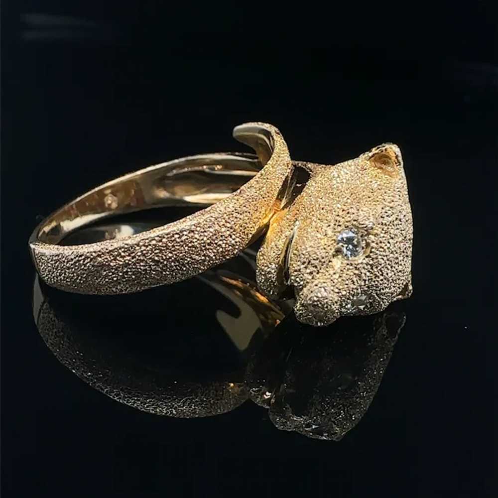14k Panther Diamond Ring - image 5