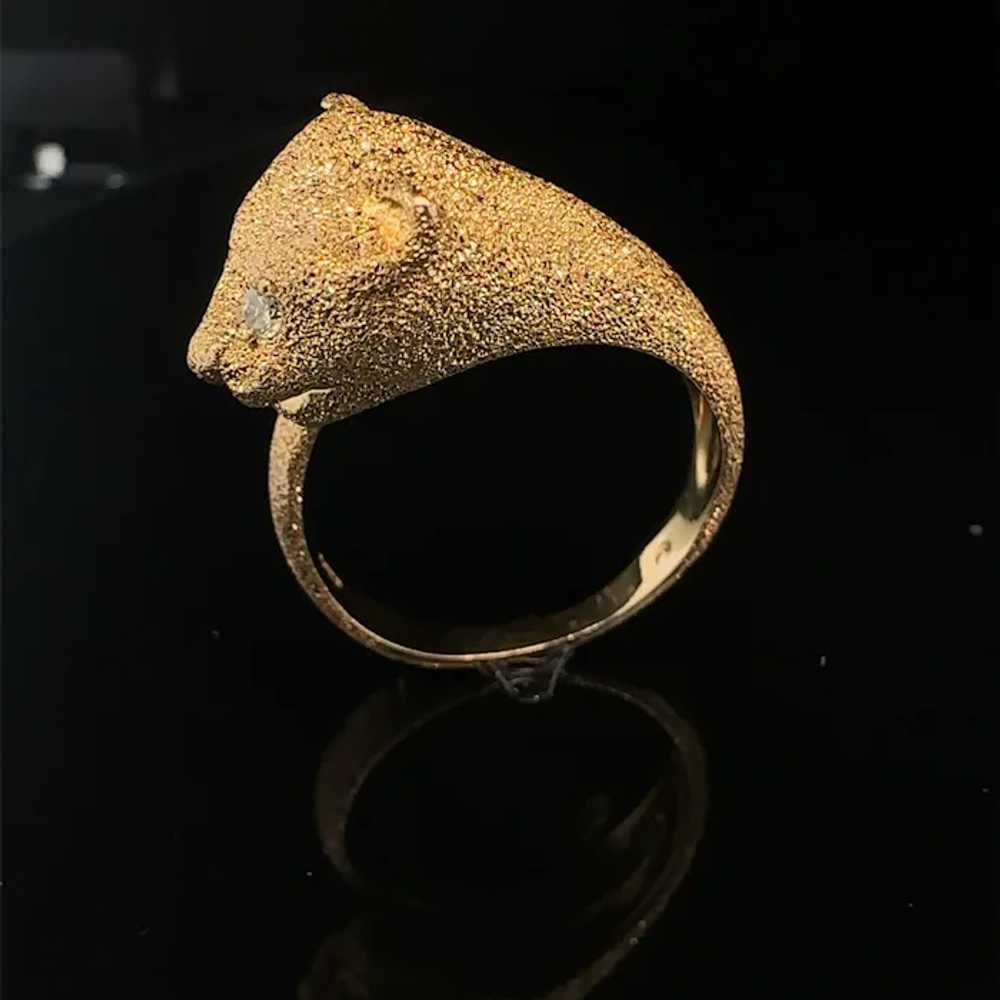 14k Panther Diamond Ring - image 6