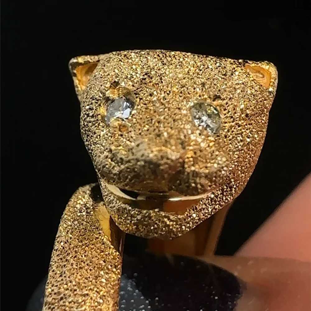 14k Panther Diamond Ring - image 8