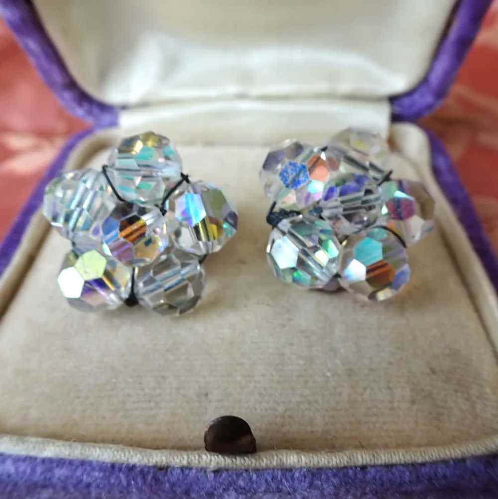 GORGEOUS Vintage Cut Crystal Earrings,Dazzling Sw… - image 2