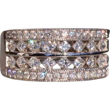 Wide Diamond Band in White Gold - image 1