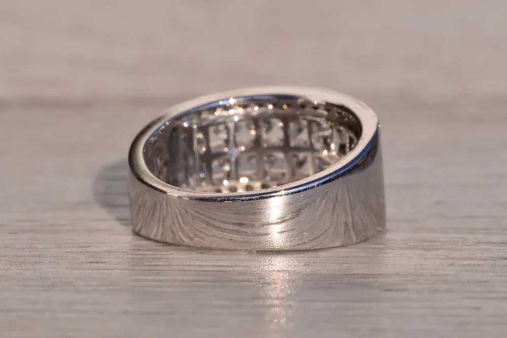 Wide Diamond Band in White Gold - image 4