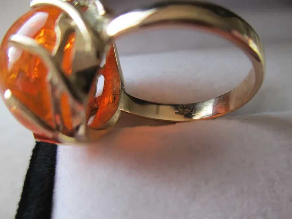 14 Kt YG Fire Opal Ring and Pendent - image 7