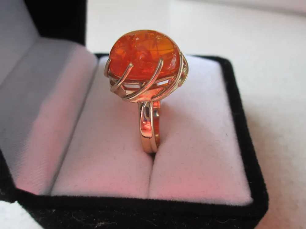 14 Kt YG Fire Opal Ring and Pendent - image 8