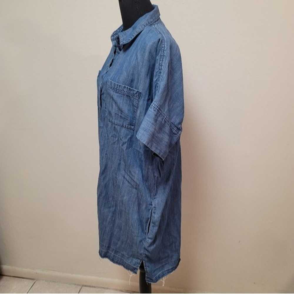 Madewell Chambray Jean Raw Hem Mini Shirt Dress S… - image 4