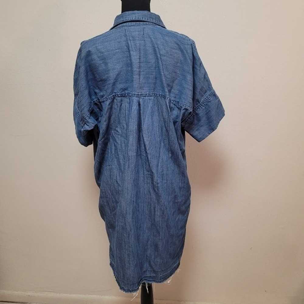 Madewell Chambray Jean Raw Hem Mini Shirt Dress S… - image 5