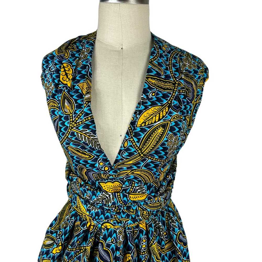 OFUURE African Vibrant Pattern Halter Hi-Low Dres… - image 4