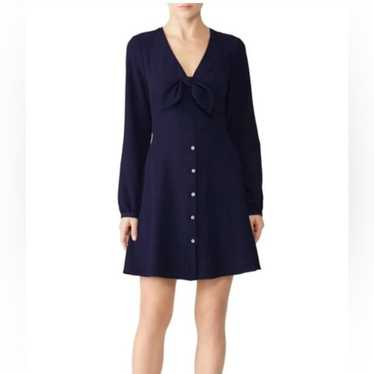 Hutch Willow Dress S Navy Blue Tie Tront Button Na