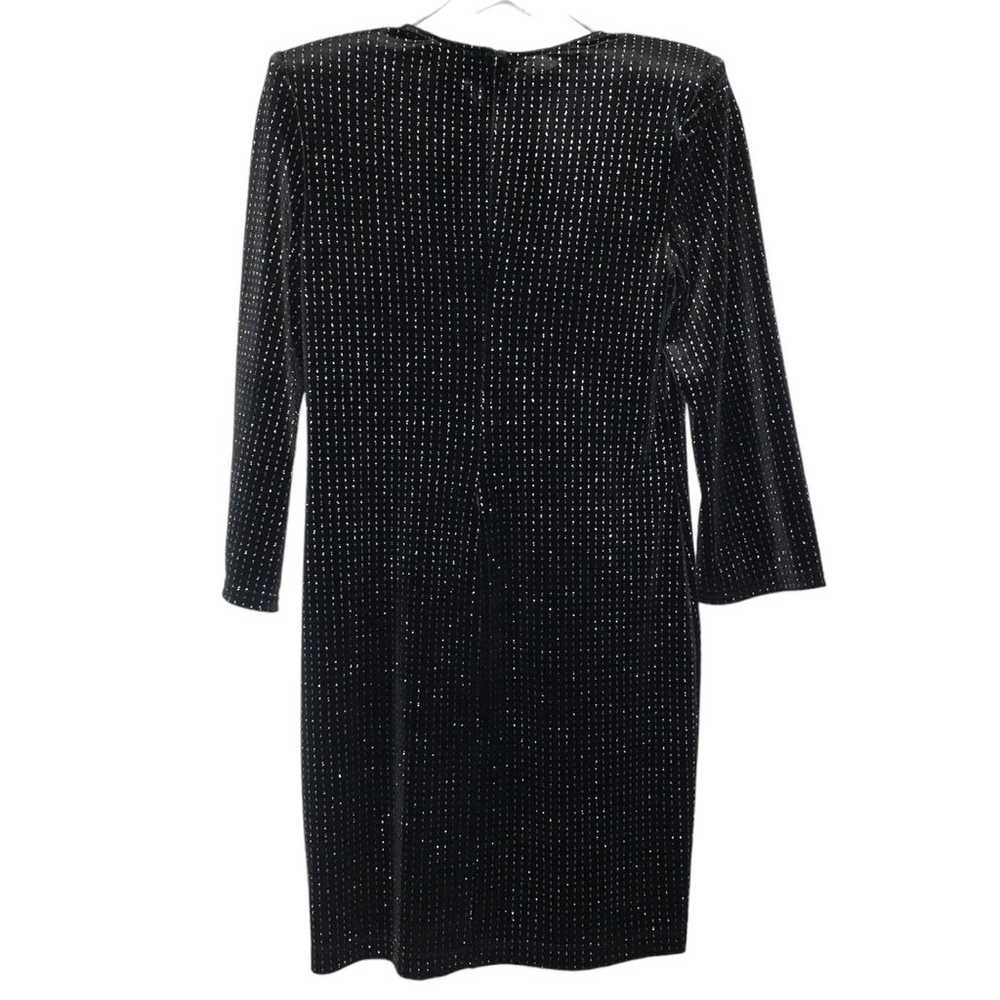 L'Agence 4 Black Silver Sparkle Eden Mini Dress V… - image 2