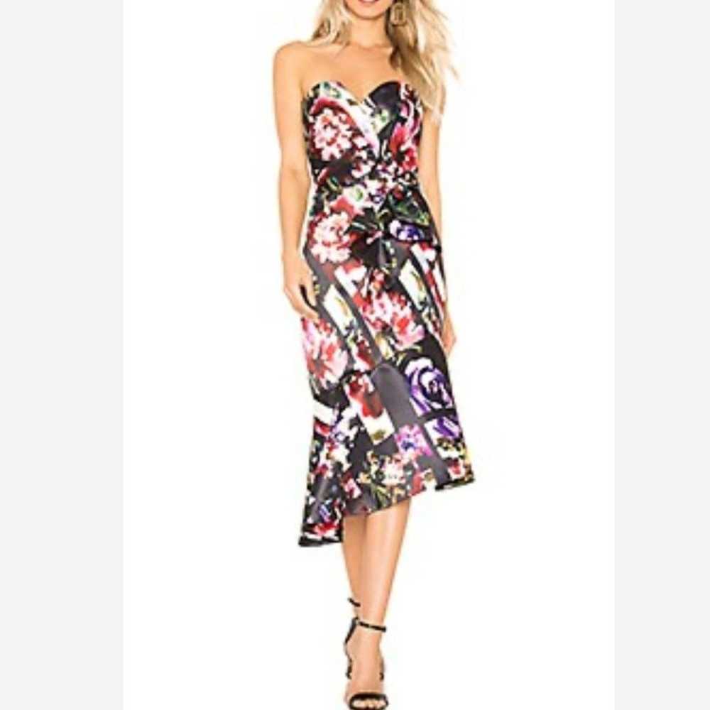 Parker Wendy Floral Dress Size 2 In Striped Marga… - image 1