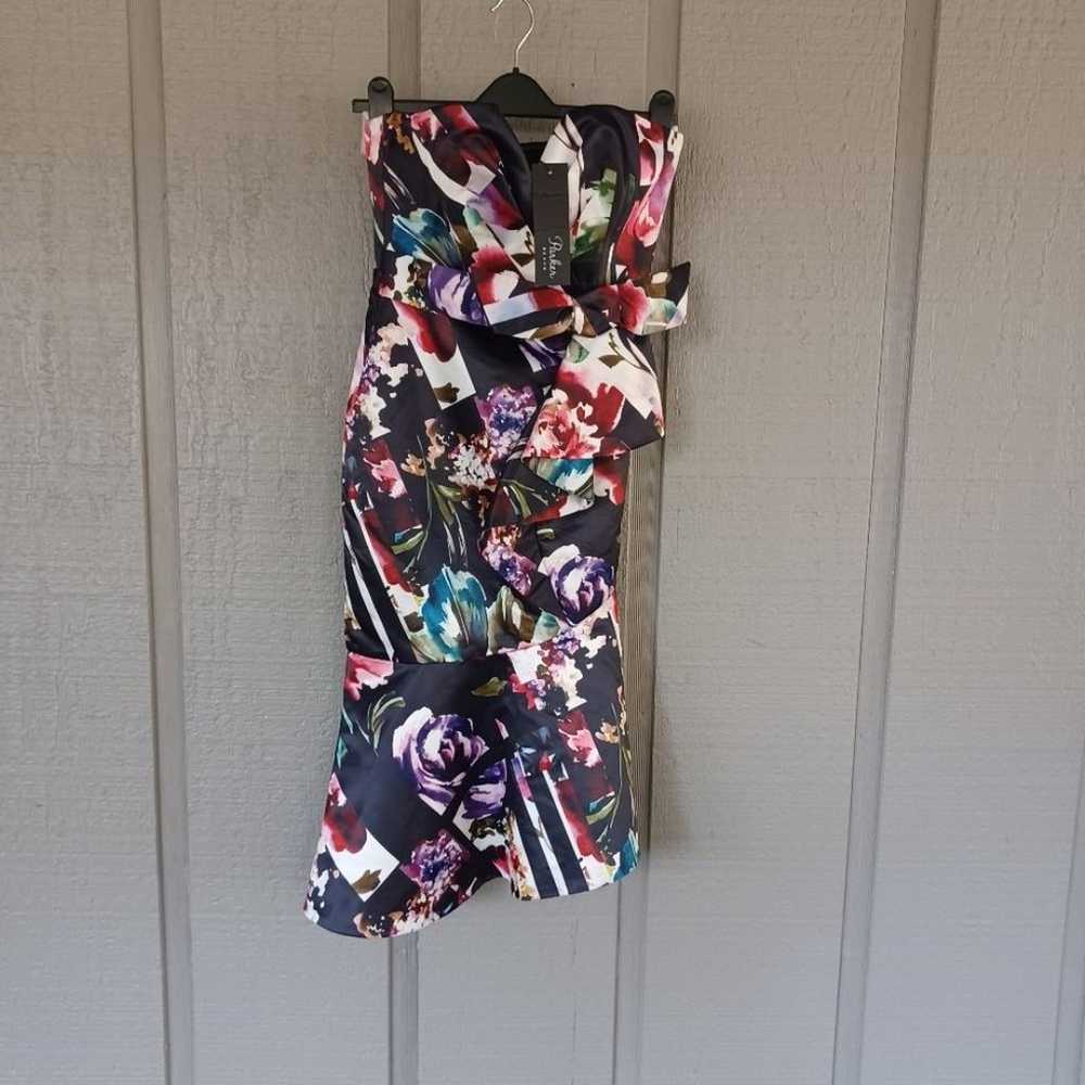 Parker Wendy Floral Dress Size 2 In Striped Marga… - image 2