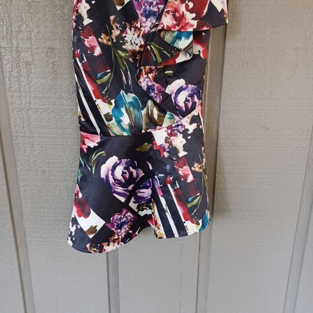 Parker Wendy Floral Dress Size 2 In Striped Marga… - image 4
